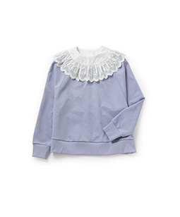 Vintage lace collar drop raglan pullover