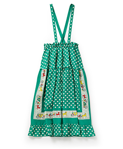 Polka dots parade suspenders skirt