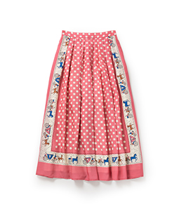 Polka dots parade long skirt