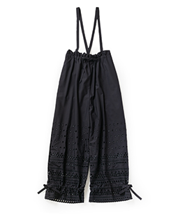 Teardrop lace suspenders pants