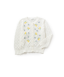 Crochet lace Ranunculus embroidery cardigan