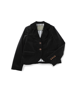 Cotton velvet round collar jacket