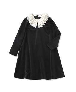 Royal velveteen lace collar onepiece