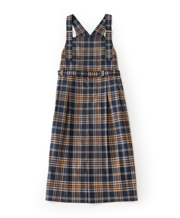 British check salopette dress