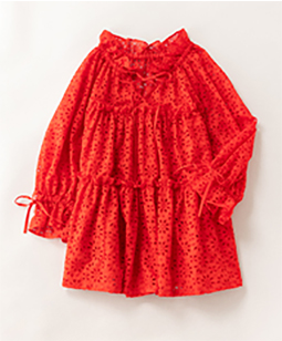 Eyelet lace tiered blouse