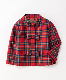 Tartan check cape jacket