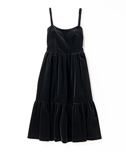 Cotton velvet strap dress