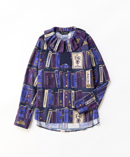 Royal library tuck collar blouse