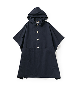 High count twill hoodie poncho