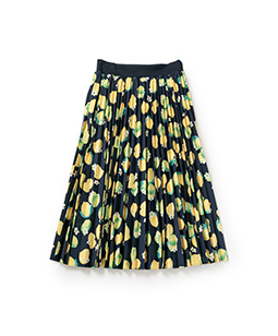 Lemon Lime flare pleats skirt 