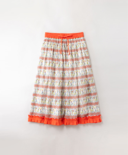 Parade tuck-frill skirt