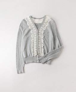 Lace-trim cardigan