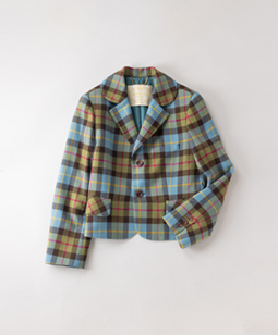 Tartan check peplum jacket