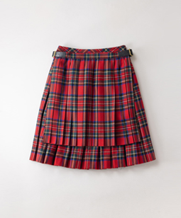 Tartan check over kilt skirt