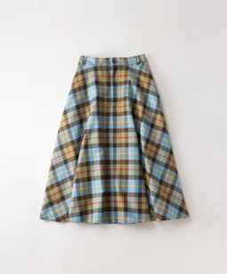 Tartan check flare skirt