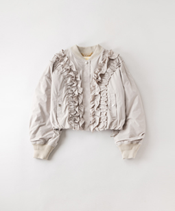 Frill-trim padding jacket