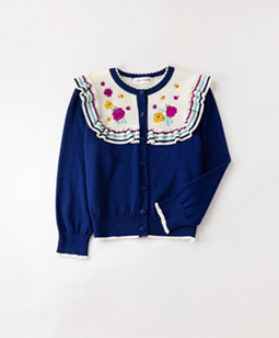 Folklore flowers embroidery cardigan