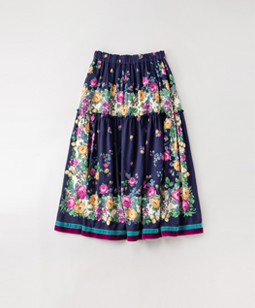 Folklore flowers tiered skirt