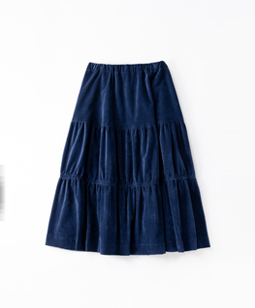 Velveteen tiered skirt