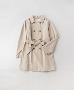 Round sleeve short trench coat