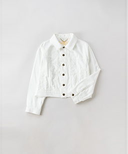 Cotton denim front ribbon jacket