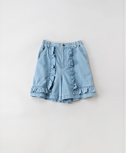 Cotton denim short pants