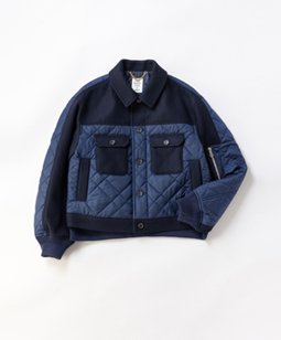 Melton & matelassé blouson