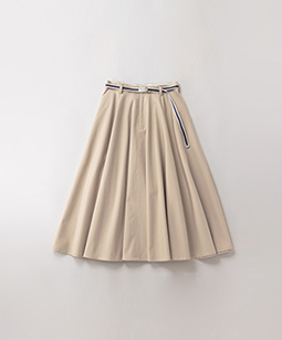 Compact gabardine flare skirt