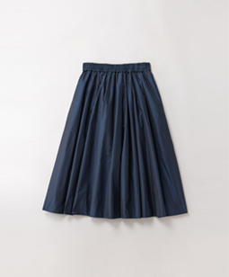 Light high-count taffeta flare skirt