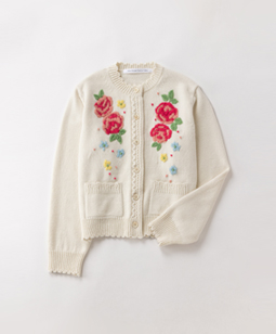 Rose embroidery cardigan 