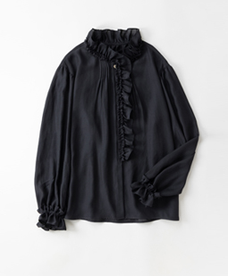 Dry georgette frill-trim blouse