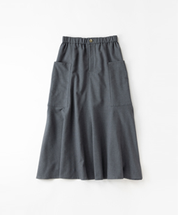 Military serge flare skirt