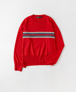 Fine wool college border sweater