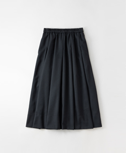 Cavalry twill tuck flare skirt