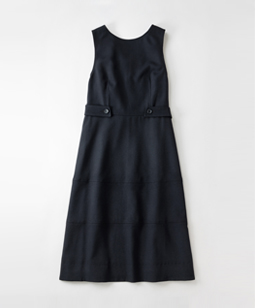 Doeskin cloth sleeveless dress