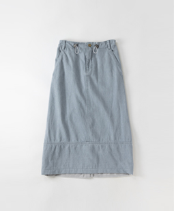 Denim&chambray corduroy collaboration skirt