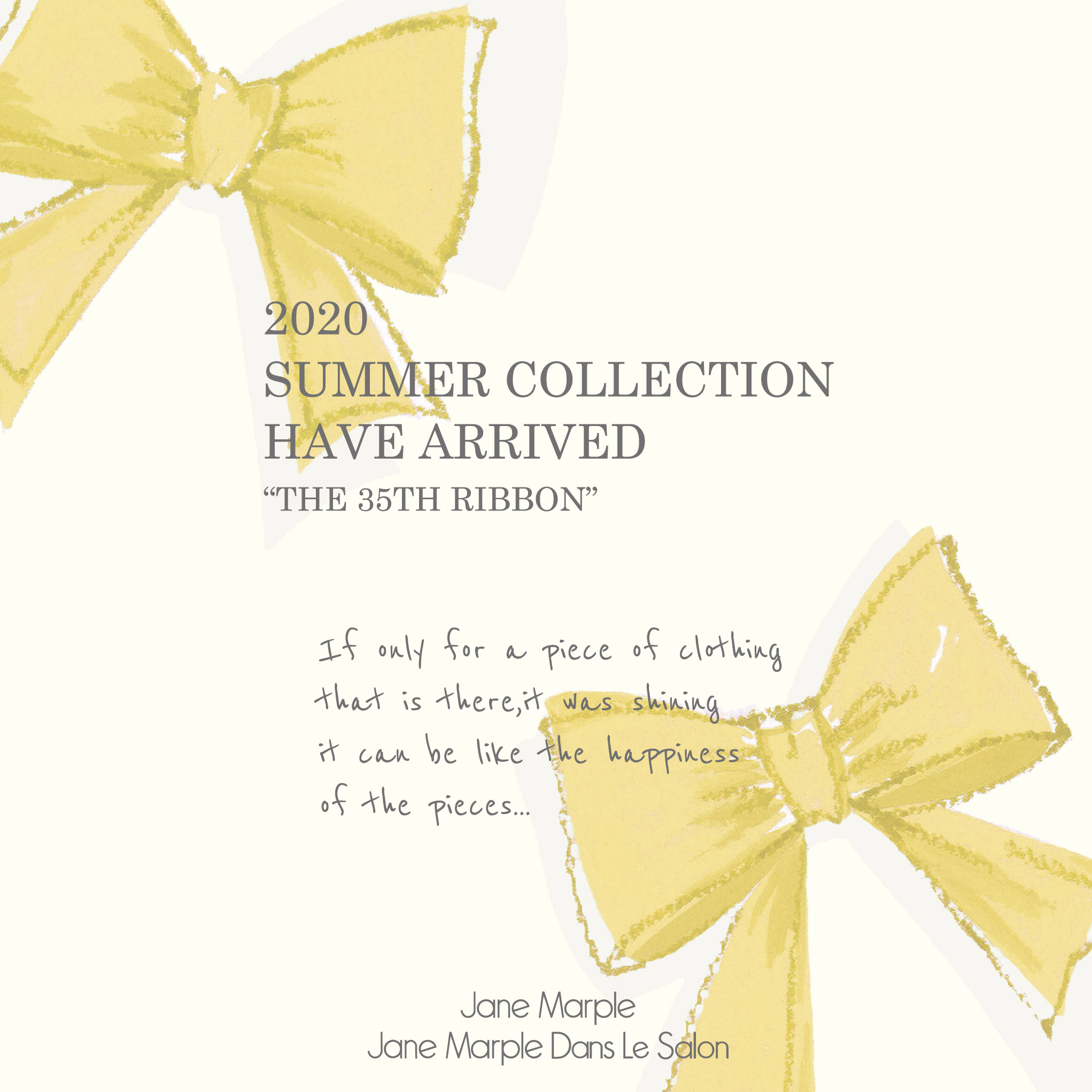 2020 SUMMER COLLECTION HAVE ARRIVED】 | Jane Marple Official Web